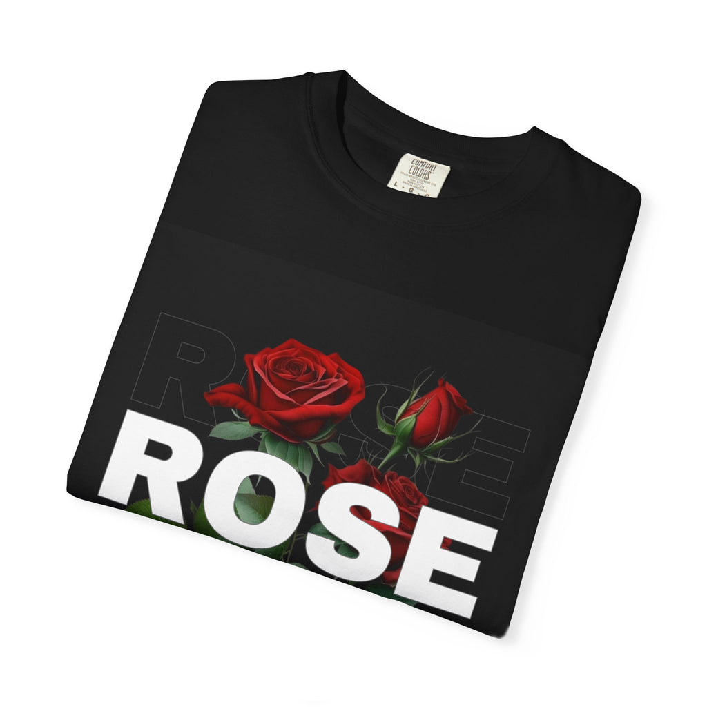 Black T-shirt Rose Graphic T-Shirt — "Believe in yourself. You can do this"