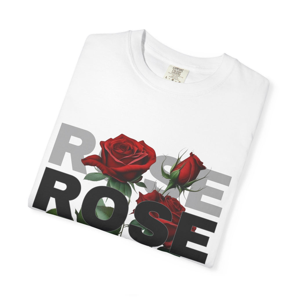 White T-Shirt Rose Graphic T-Shirt — "Believe in yourself. You can do this"